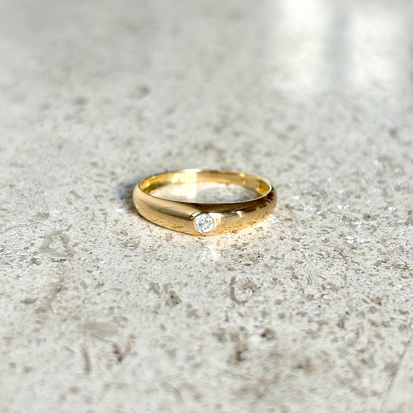 Bague Jonc - Or Jaune 750 & Diamant