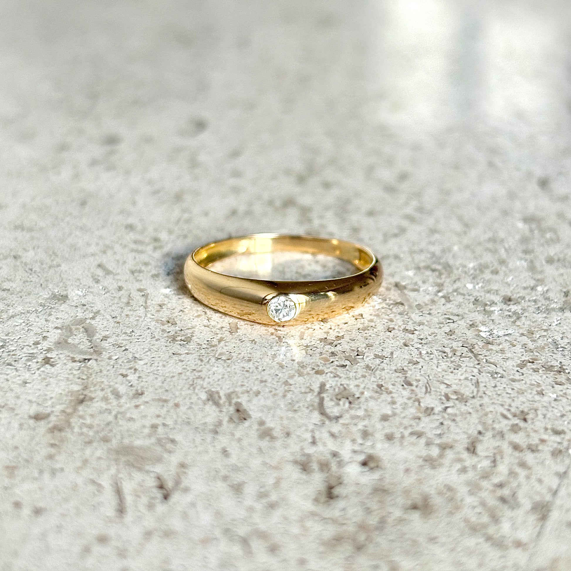 Bague Jonc - Or Jaune 750 & Diamant