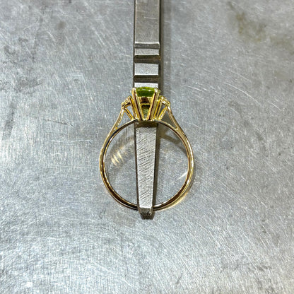 Bague Trilogie - Or Jaune 750 Péridot & Diamants