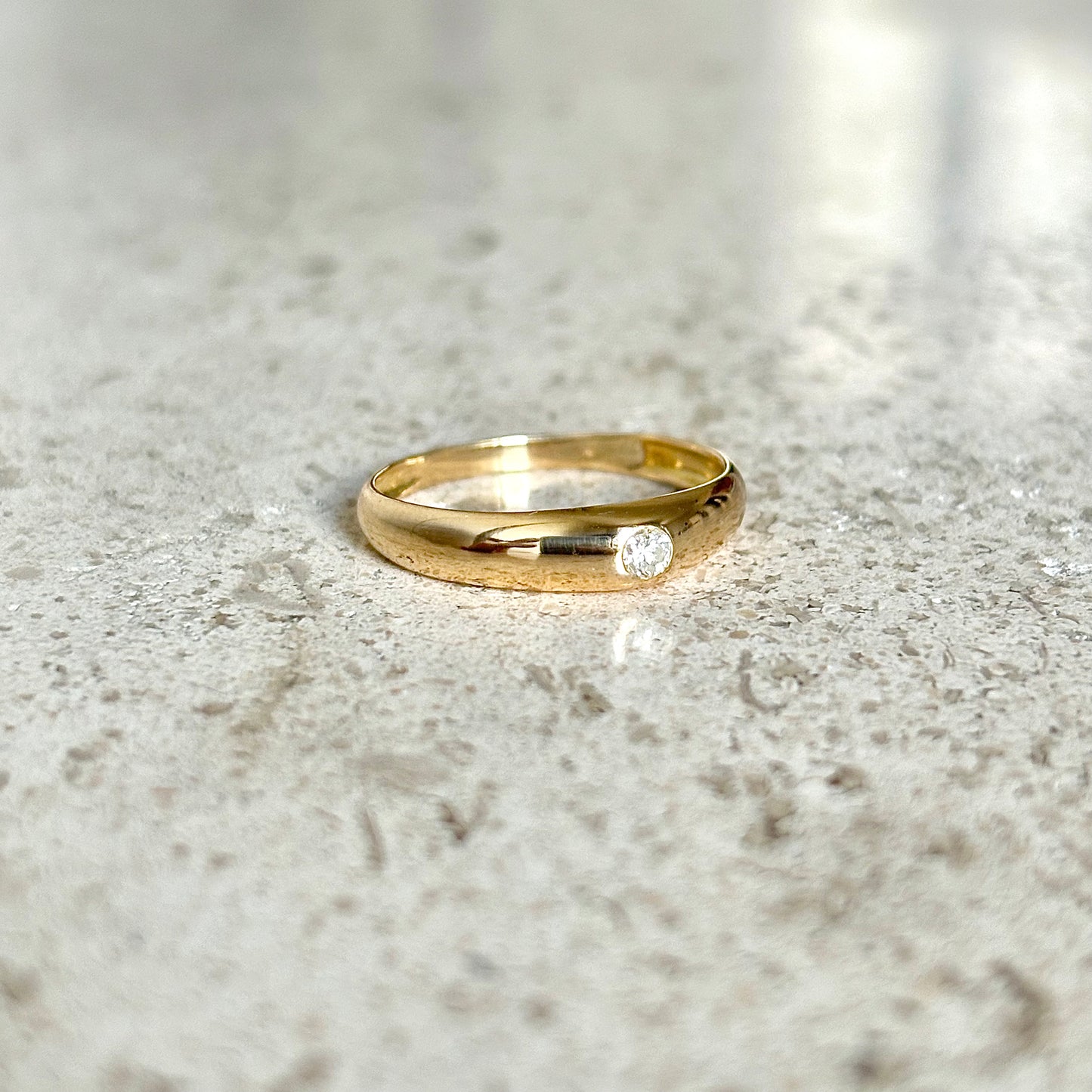 Bague Jonc - Or Jaune 750 & Diamant