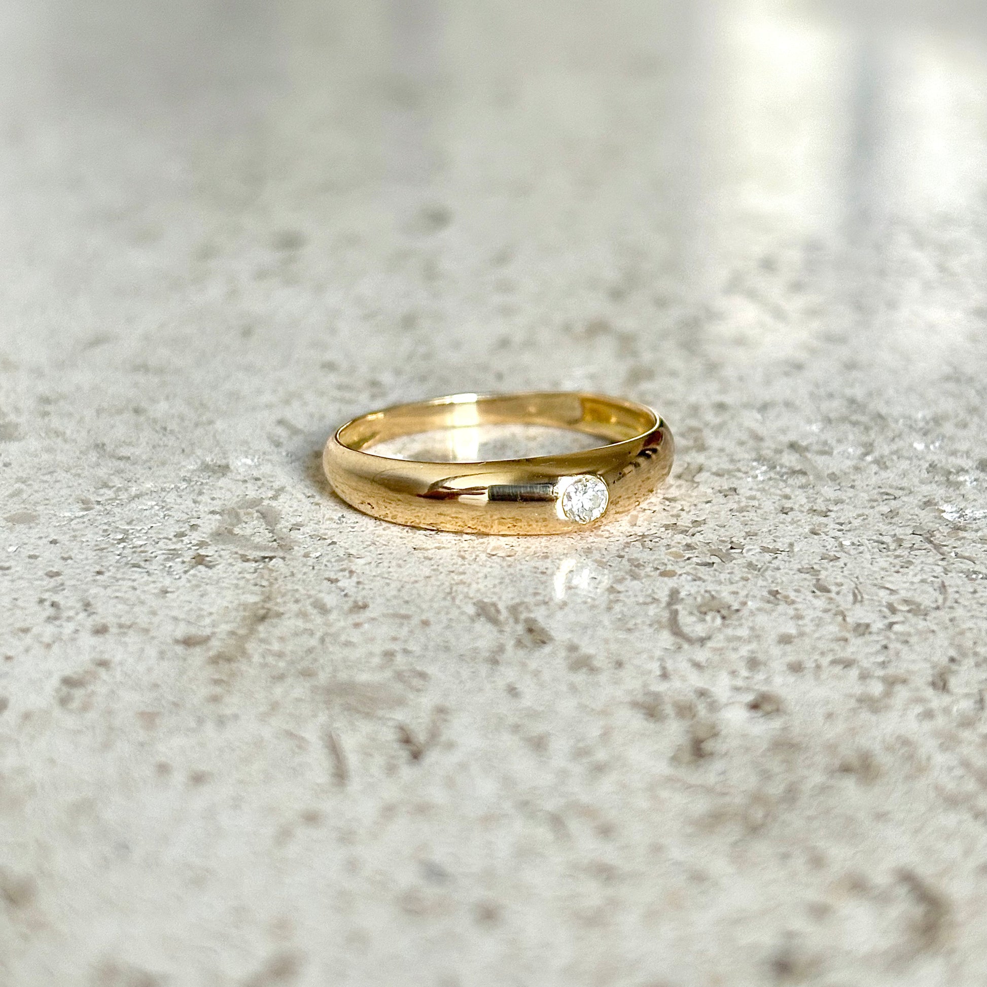Bague Jonc - Or Jaune 750 & Diamant