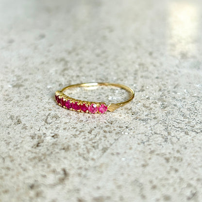 Bague Alliance - Or Jaune 750 & Rubis