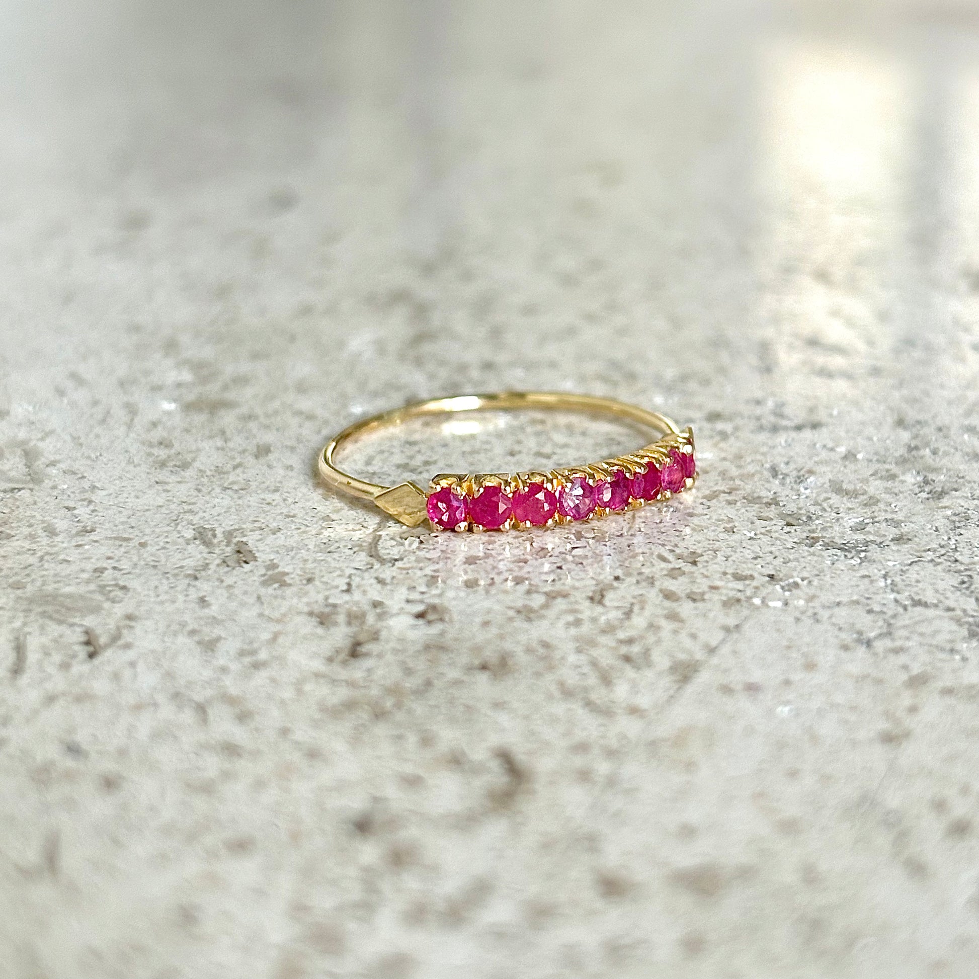 Bague Alliance - Or Jaune 750 & Rubis