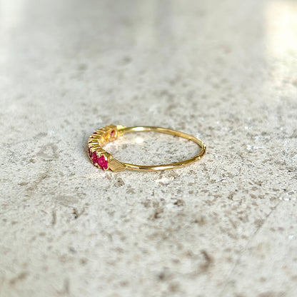 Bague Alliance - Or Jaune 750 & Rubis