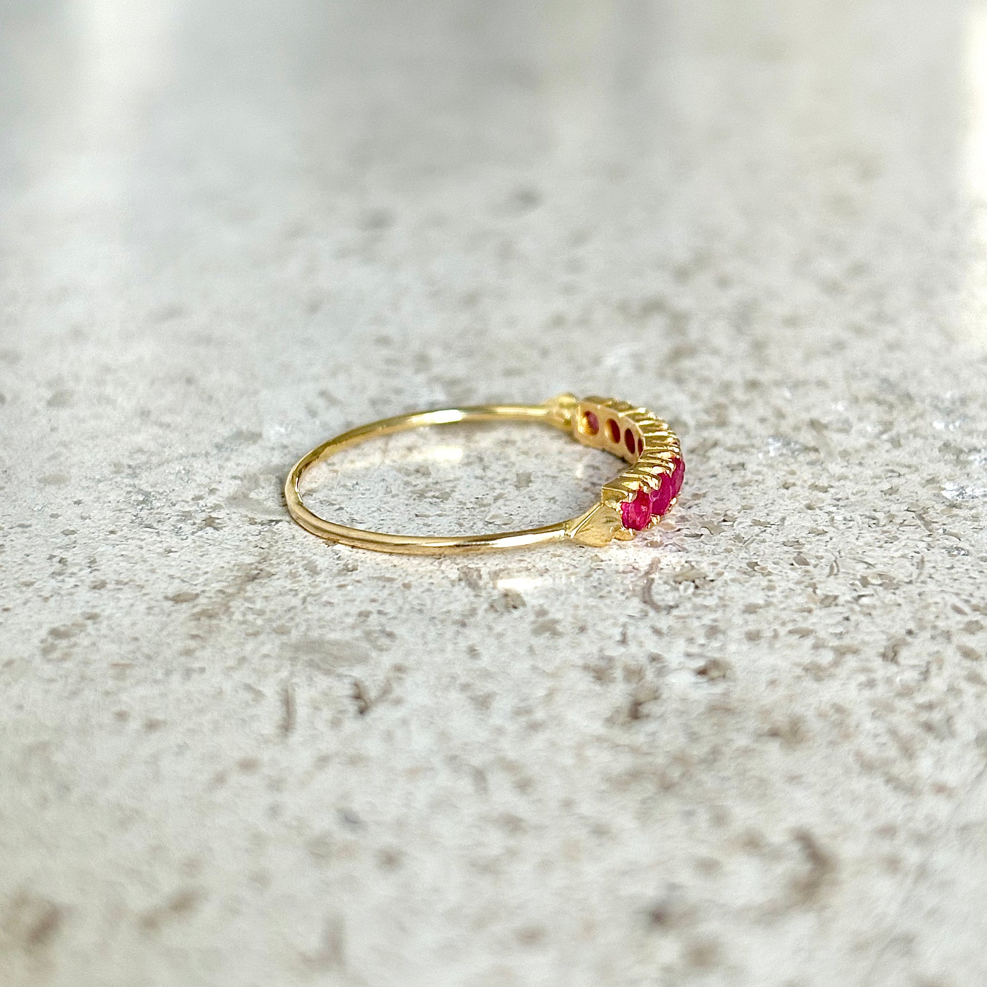 Bague Alliance - Or Jaune 750 & Rubis