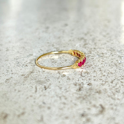 Bague Alliance - Or Jaune 750 & Rubis