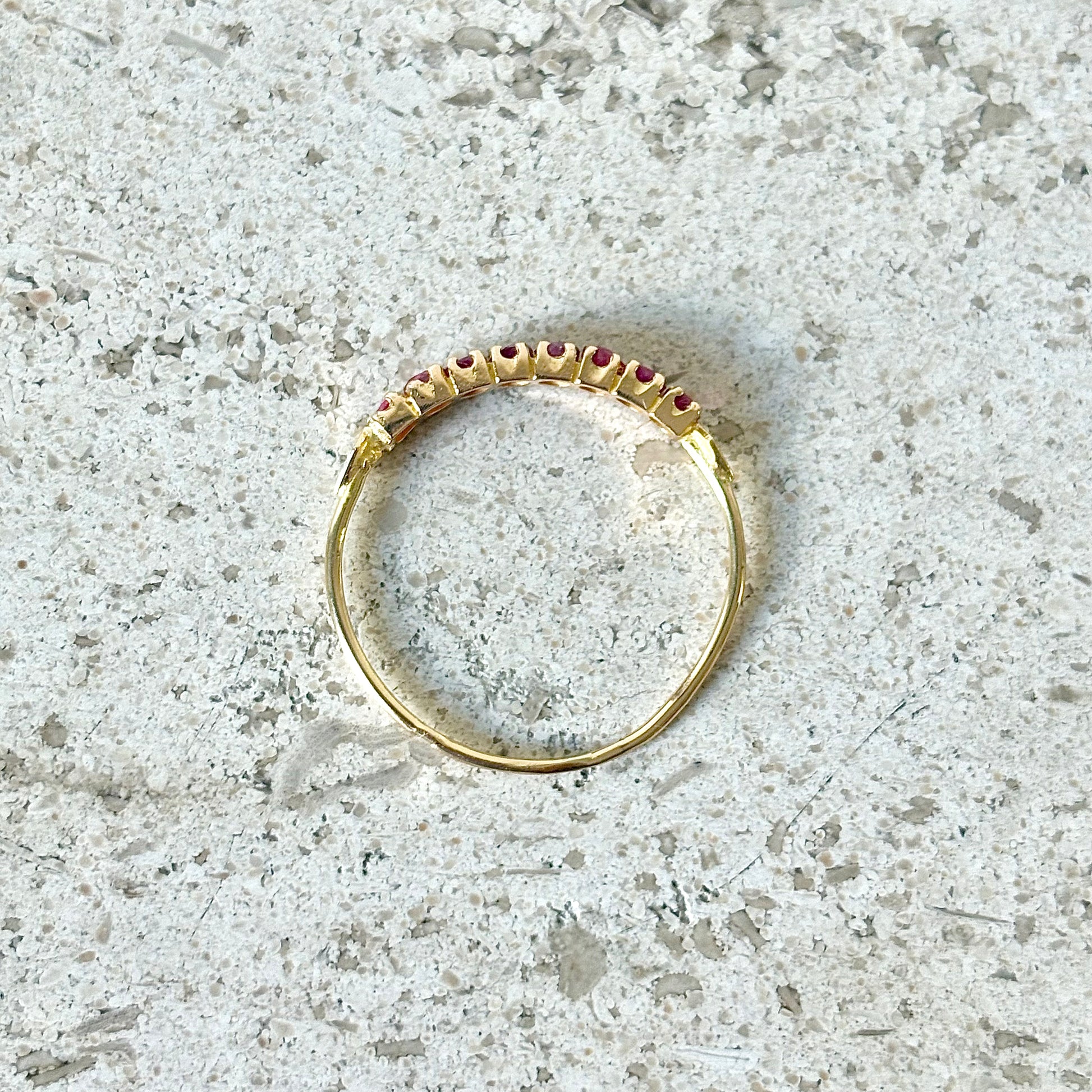Bague Alliance - Or Jaune 750 & Rubis
