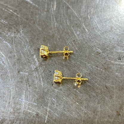 Boucles D'oreilles Puces - Or Jaune 750 & Topaze