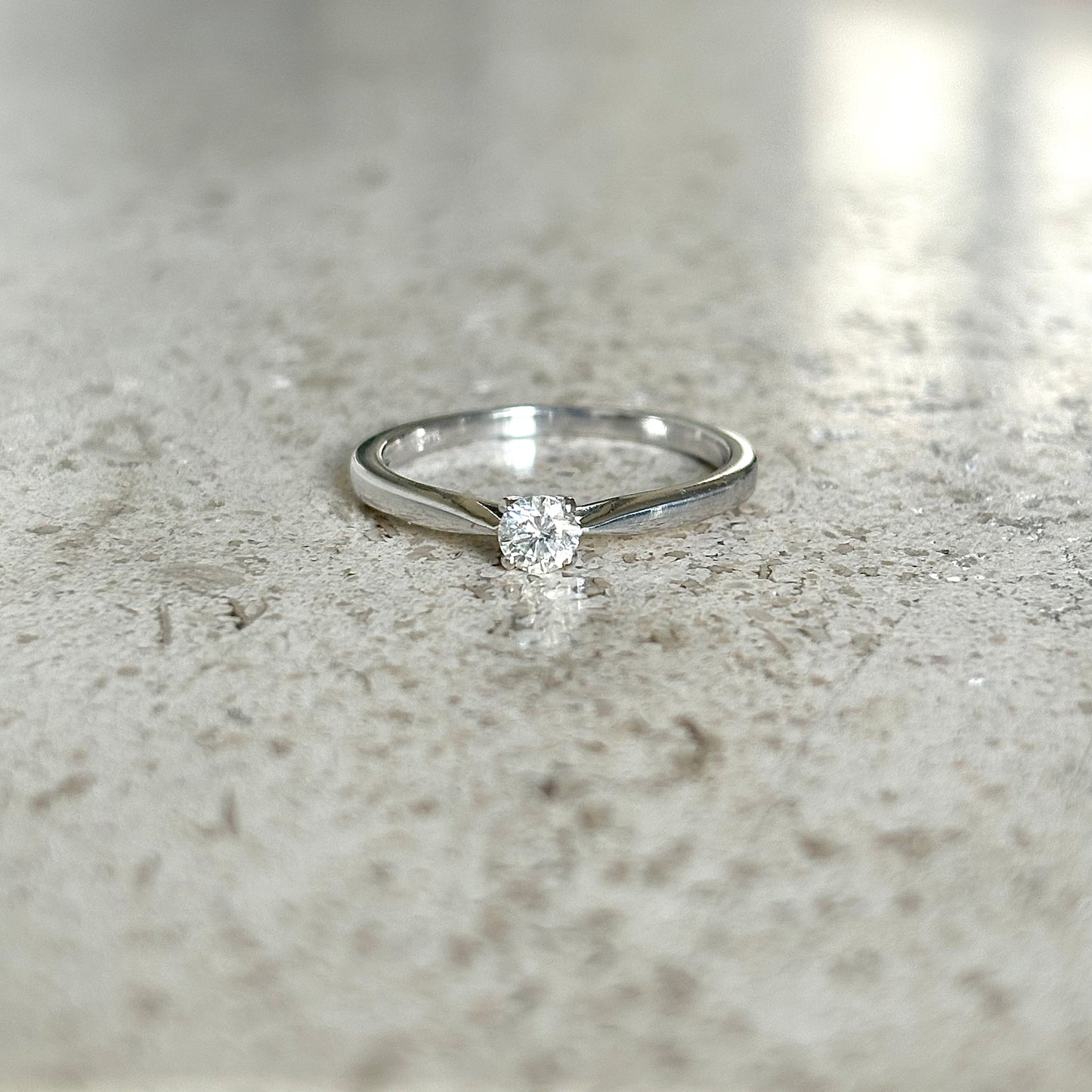 Bague Solitaire - Or Blanc 750 & Diamant