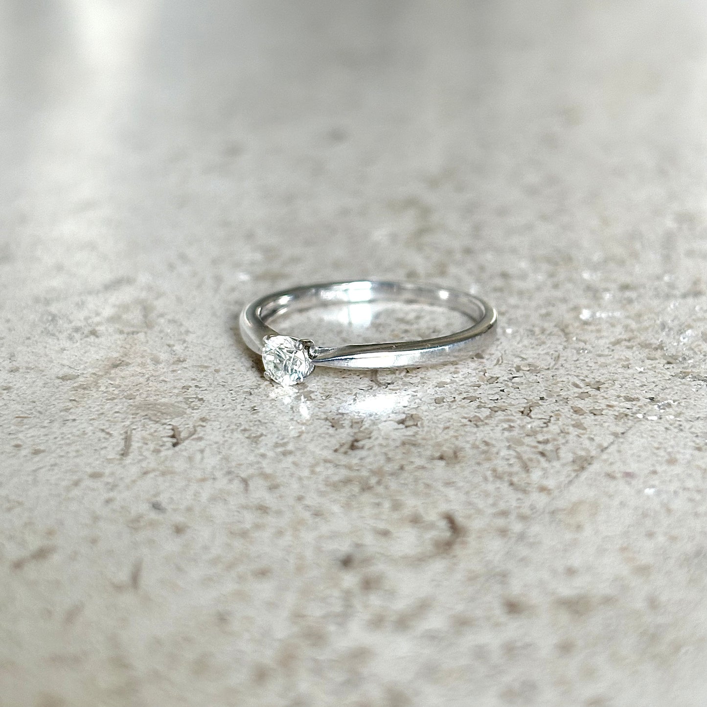 Bague Solitaire - Or Blanc 750 & Diamant