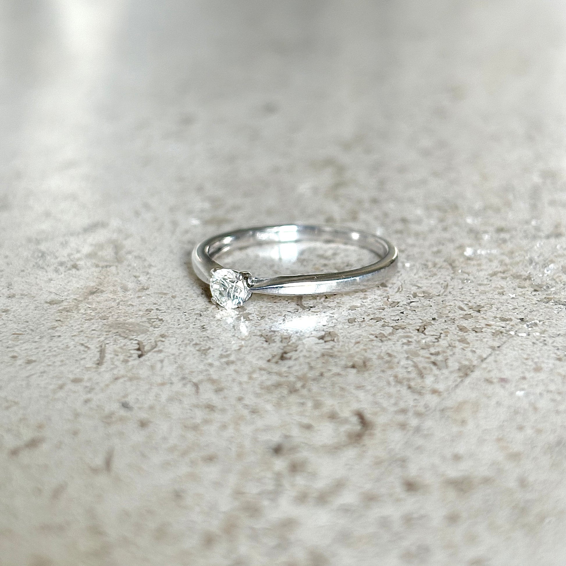 Bague Solitaire - Or Blanc 750 & Diamant