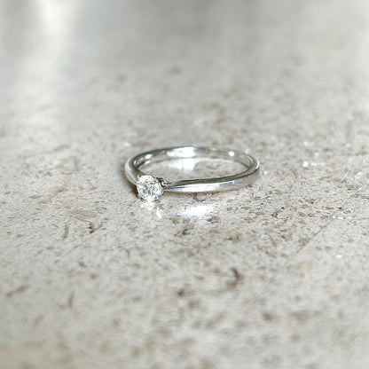 Bague Solitaire - Or Blanc 750 & Diamant