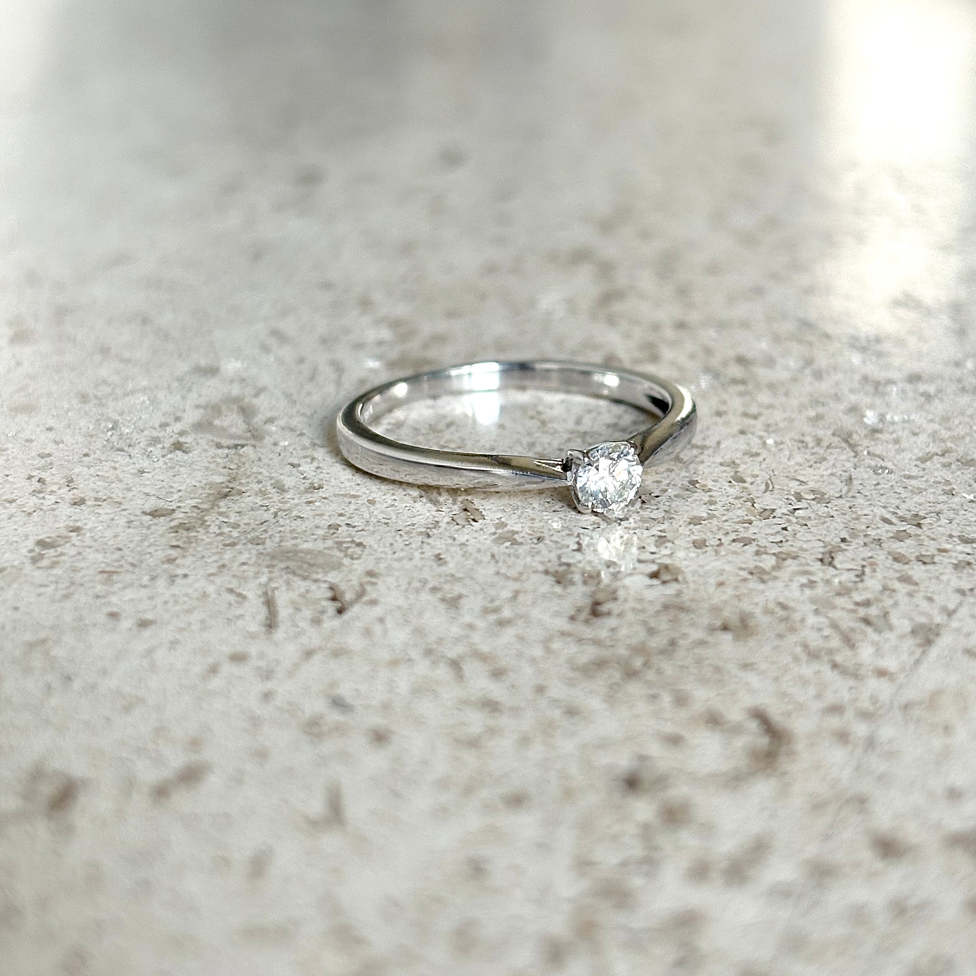 Bague Solitaire - Or Blanc 750 & Diamant