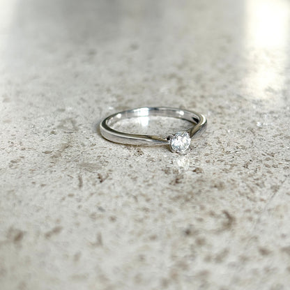 Bague Solitaire - Or Blanc 750 & Diamant