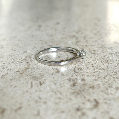 Bague Solitaire - Or Blanc 750 & Diamant
