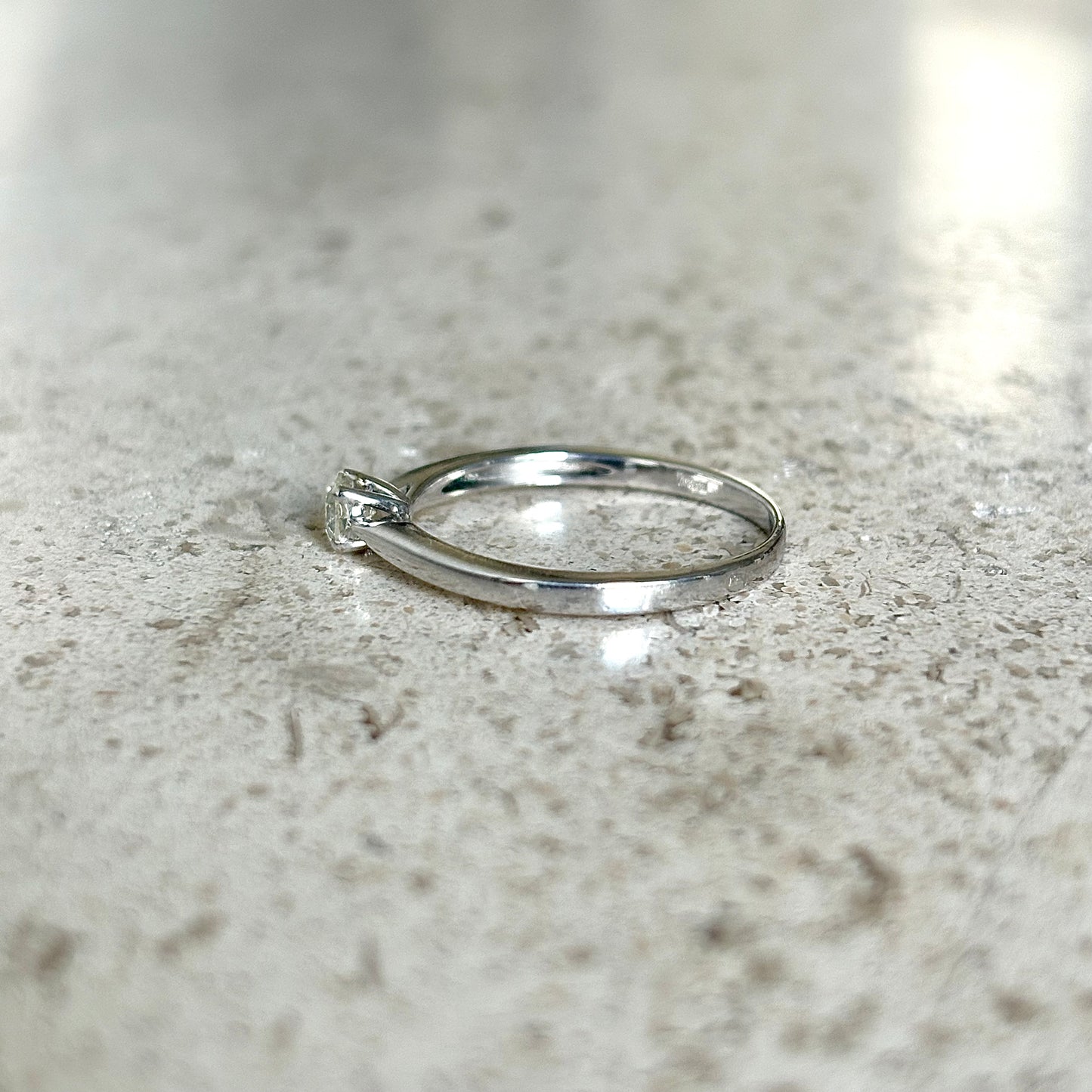 Bague Solitaire - Or Blanc 750 & Diamant