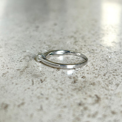 Bague Solitaire - Or Blanc 750 & Diamant