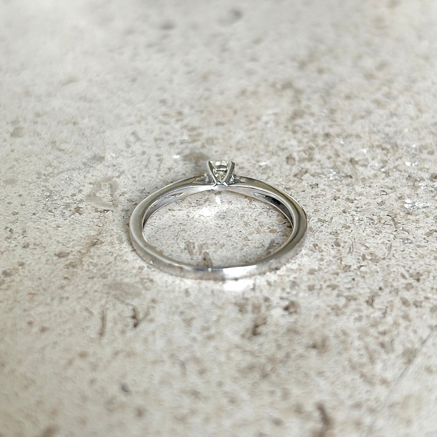 Bague Solitaire - Or Blanc 750 & Diamant