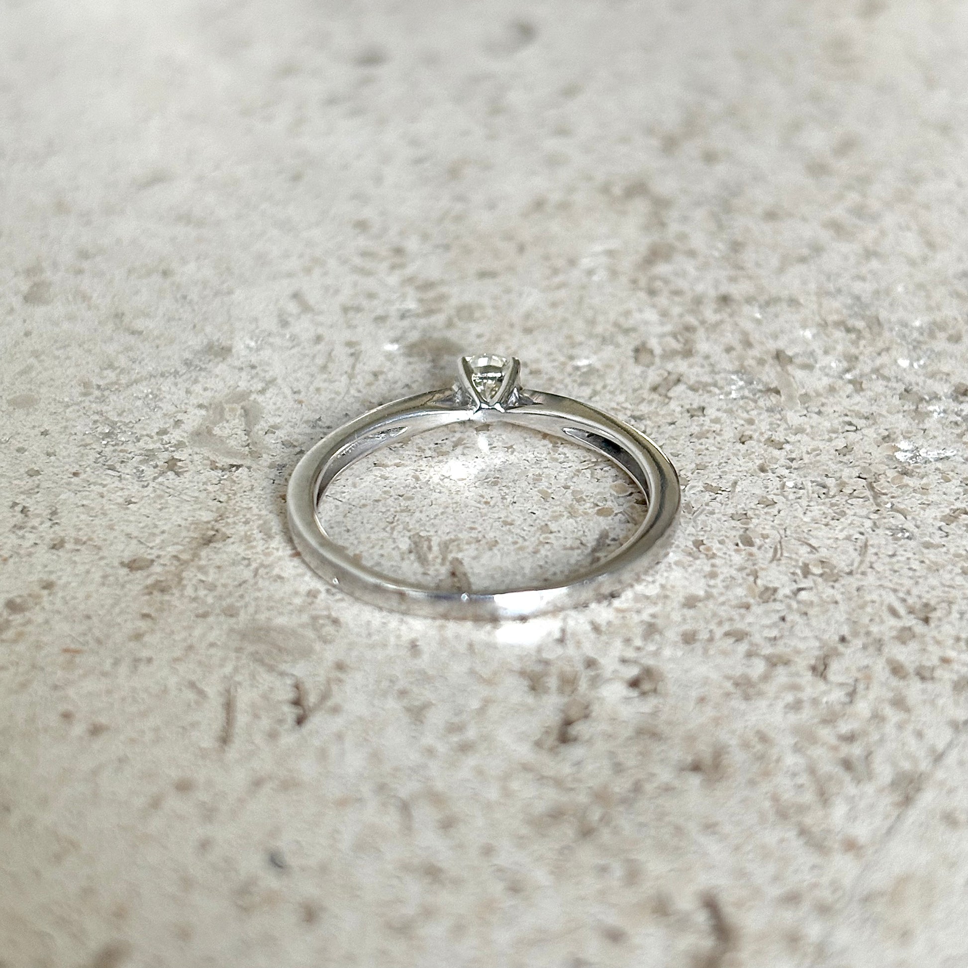 Bague Solitaire - Or Blanc 750 & Diamant