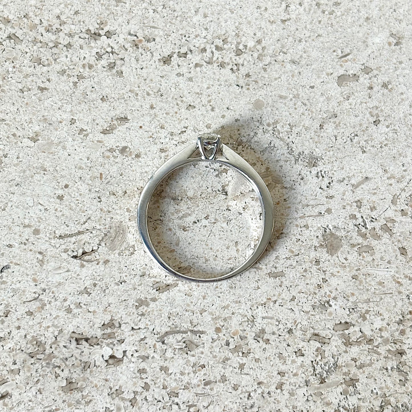 Bague Solitaire - Or Blanc 750 & Diamant