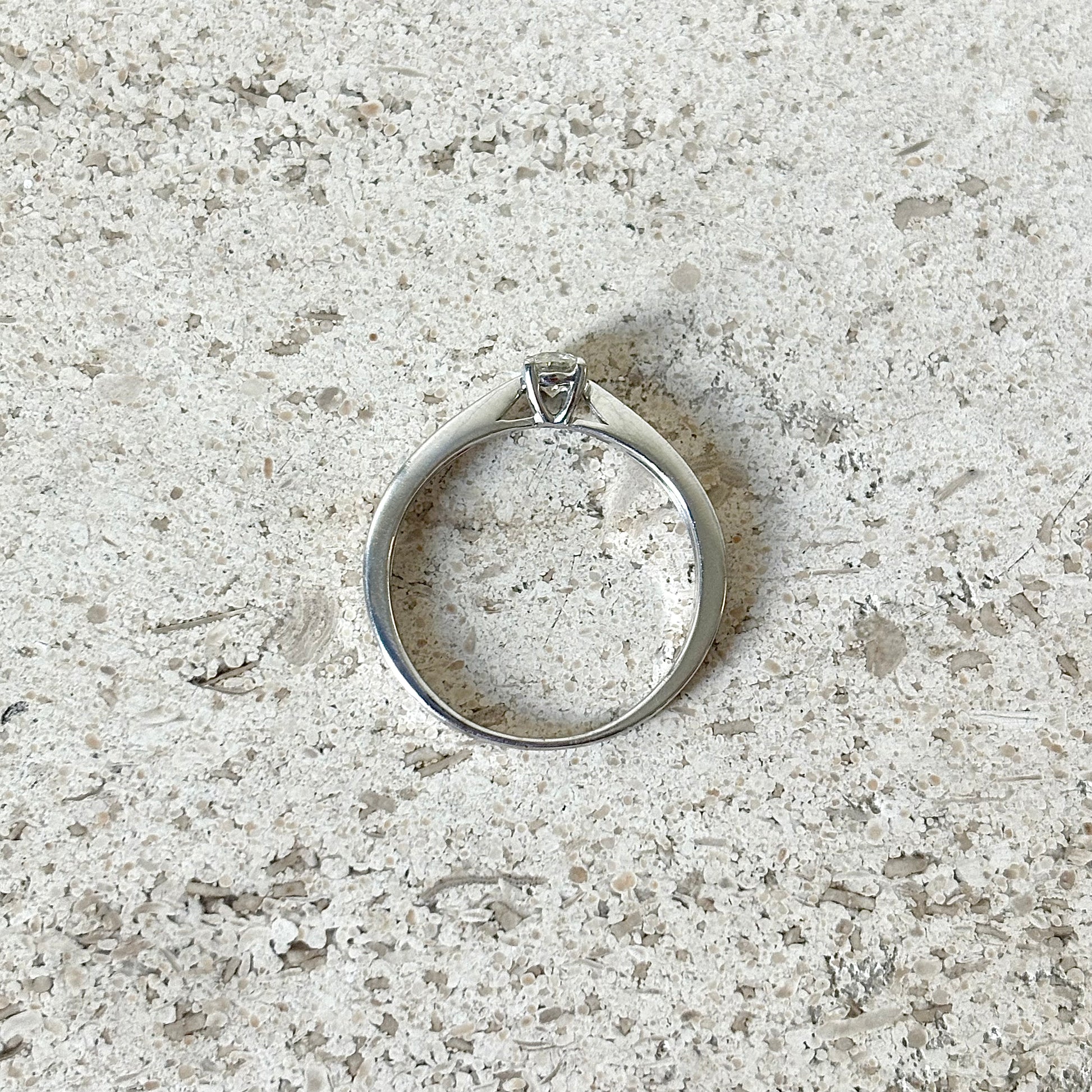 Bague Solitaire - Or Blanc 750 & Diamant