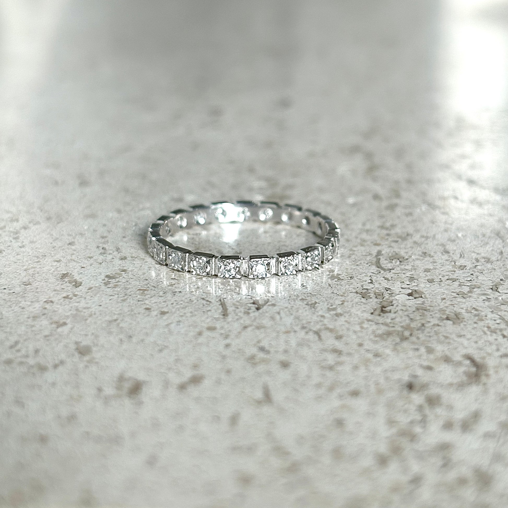 Bague Alliance Tour Complet - Or Blanc 750 & Diamants