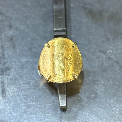 Bague Pièce - Or Jaune 750 & Pièce Or 10 Francs Napoléon