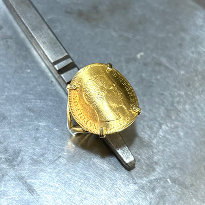 Bague Pièce - Or Jaune 750 & Pièce Or 10 Francs Napoléon