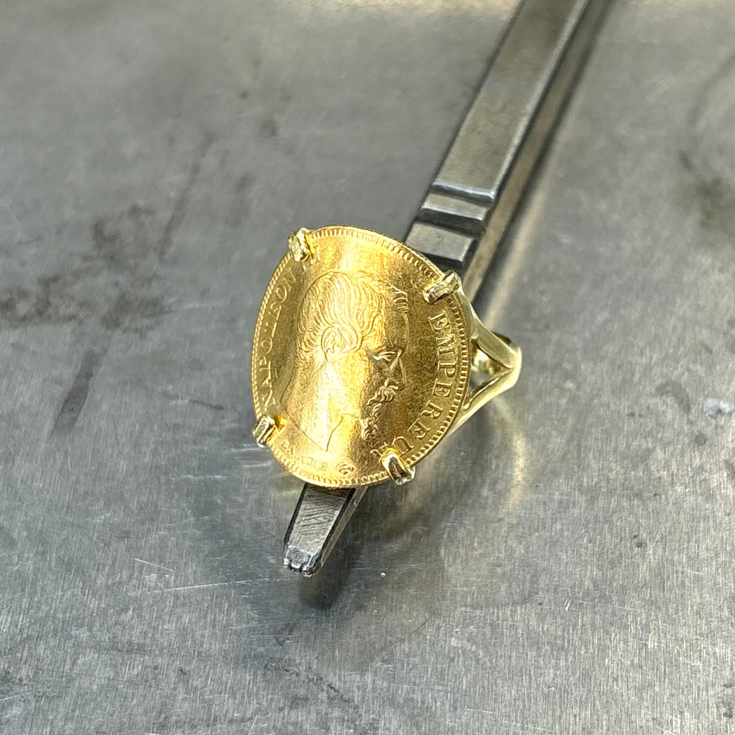 Bague Pièce - Or Jaune 750 & Pièce Or 10 Francs Napoléon