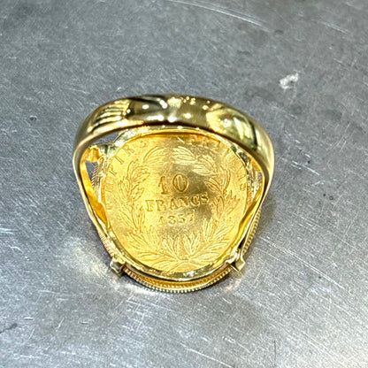 Bague Pièce - Or Jaune 750 & Pièce Or 10 Francs Napoléon