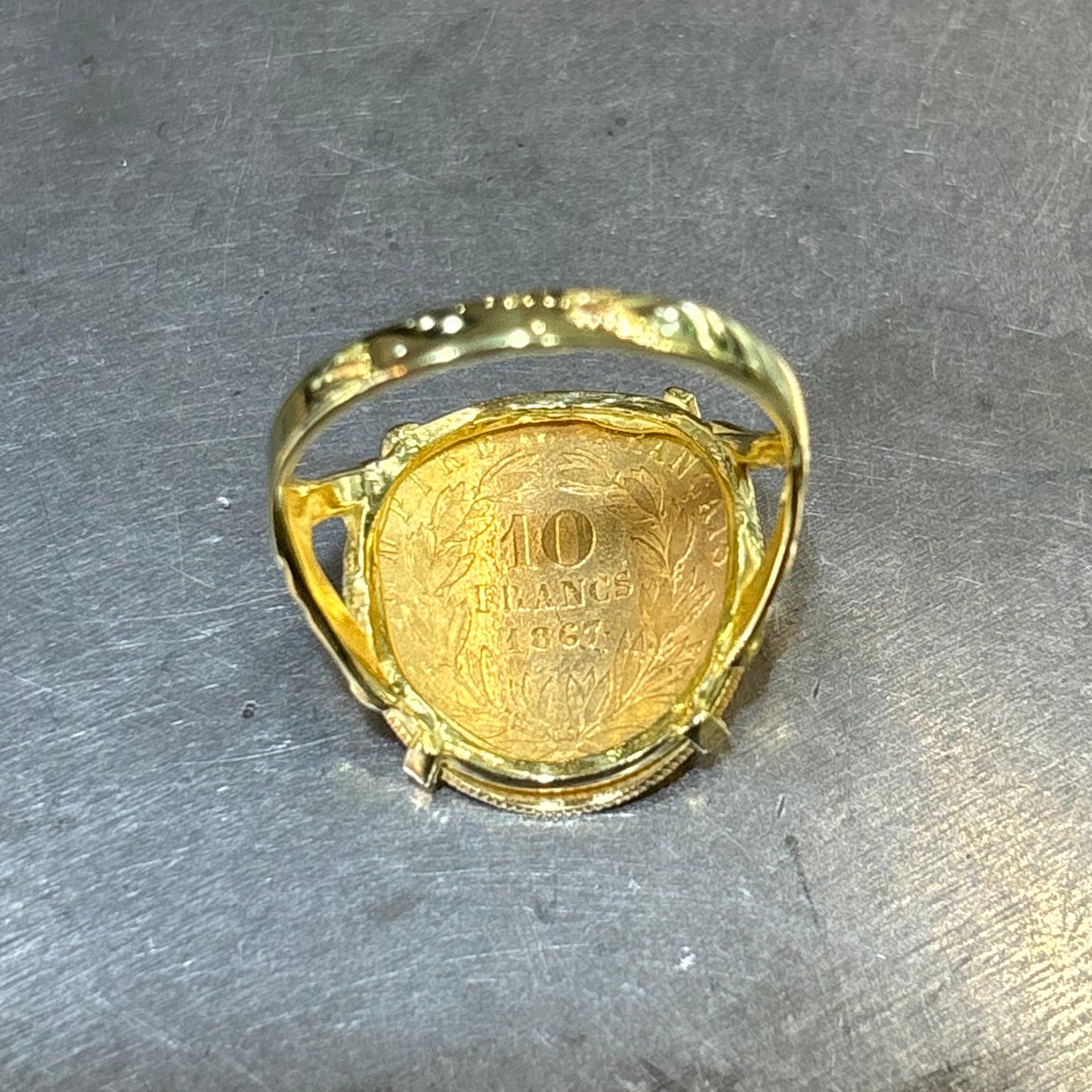 Bague Pièce - Or Jaune 750 & Pièce Or 10 Francs Napoléon