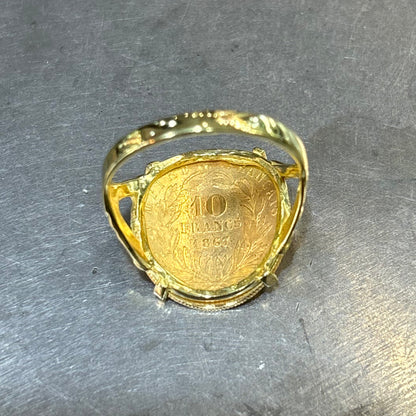 Bague Pièce - Or Jaune 750 & Pièce Or 10 Francs Napoléon