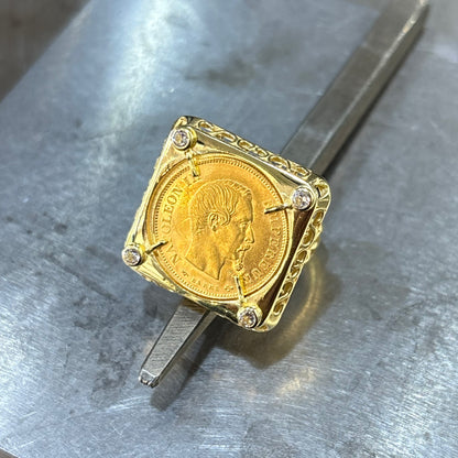 Bague Pièce - Or Jaune 750 & Pièce Or 10 Francs Napoléon