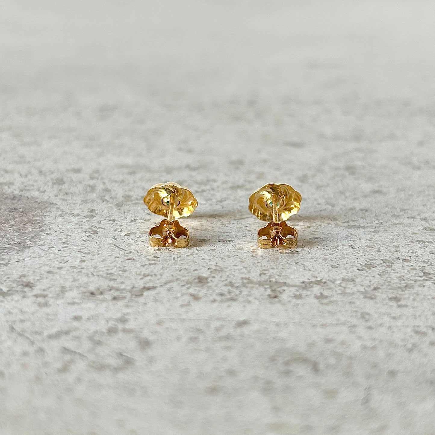 Boucles D'oreilles Florales - Or Jaune 750 & Émeraudes