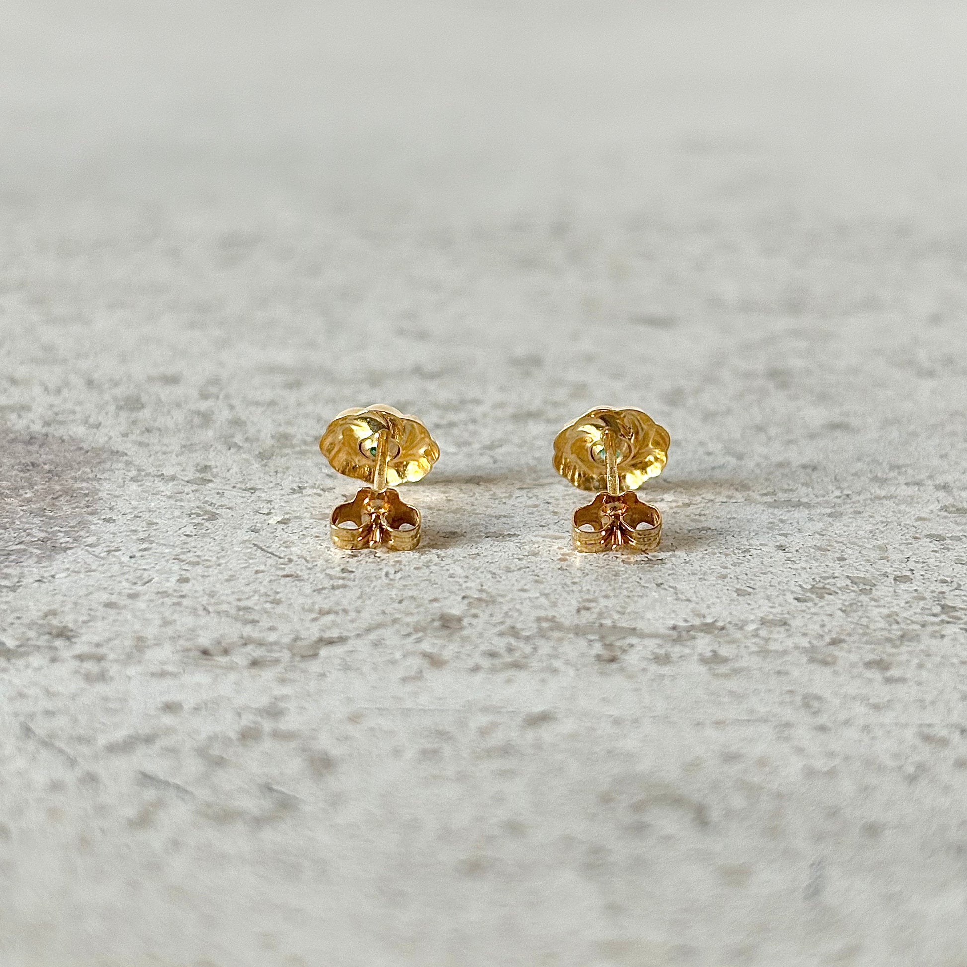 Boucles D'oreilles Florales - Or Jaune 750 & Émeraudes