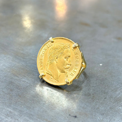 Bague Pièce - Or Jaune 750 & Pièce 20 Francs Napoléon