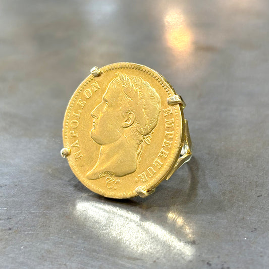 Bague Pièce - Or Jaune 750 & Pièce 40 Francs Napoléon