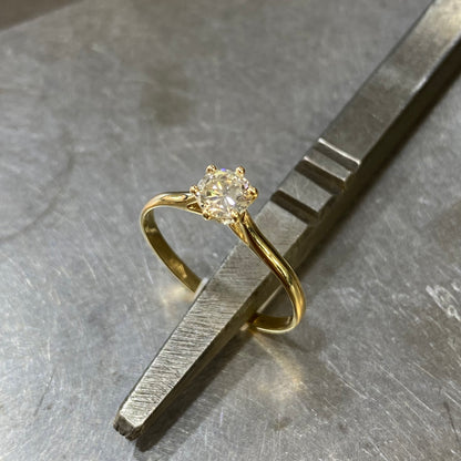 Bague Solitaire - Or Jaune 750 & Diamant