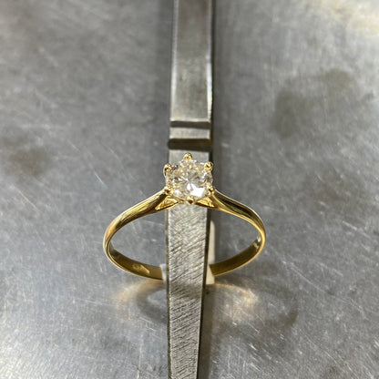 Bague Solitaire - Or Jaune 750 & Diamant