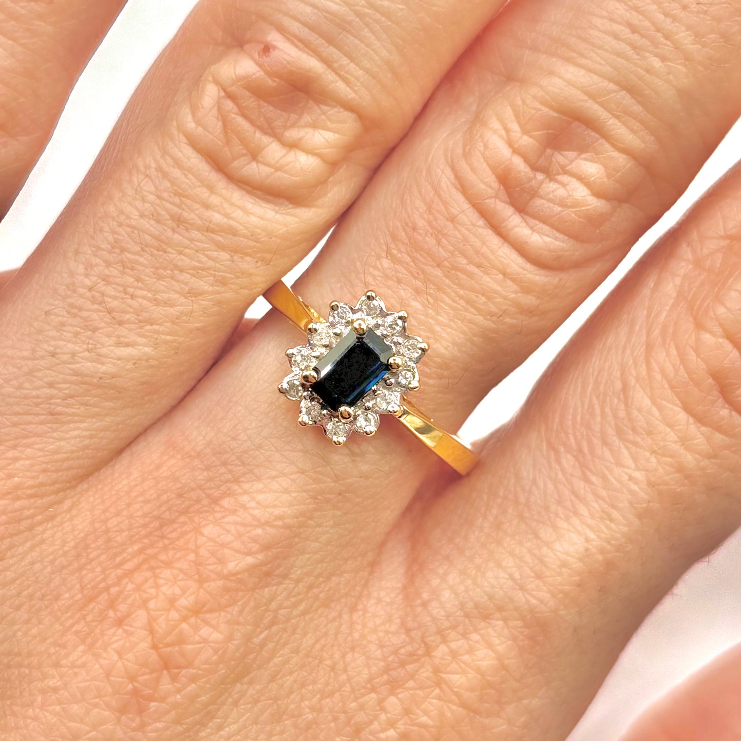 Bague Marguerite - Or Jaune 750 Saphir & Diamants