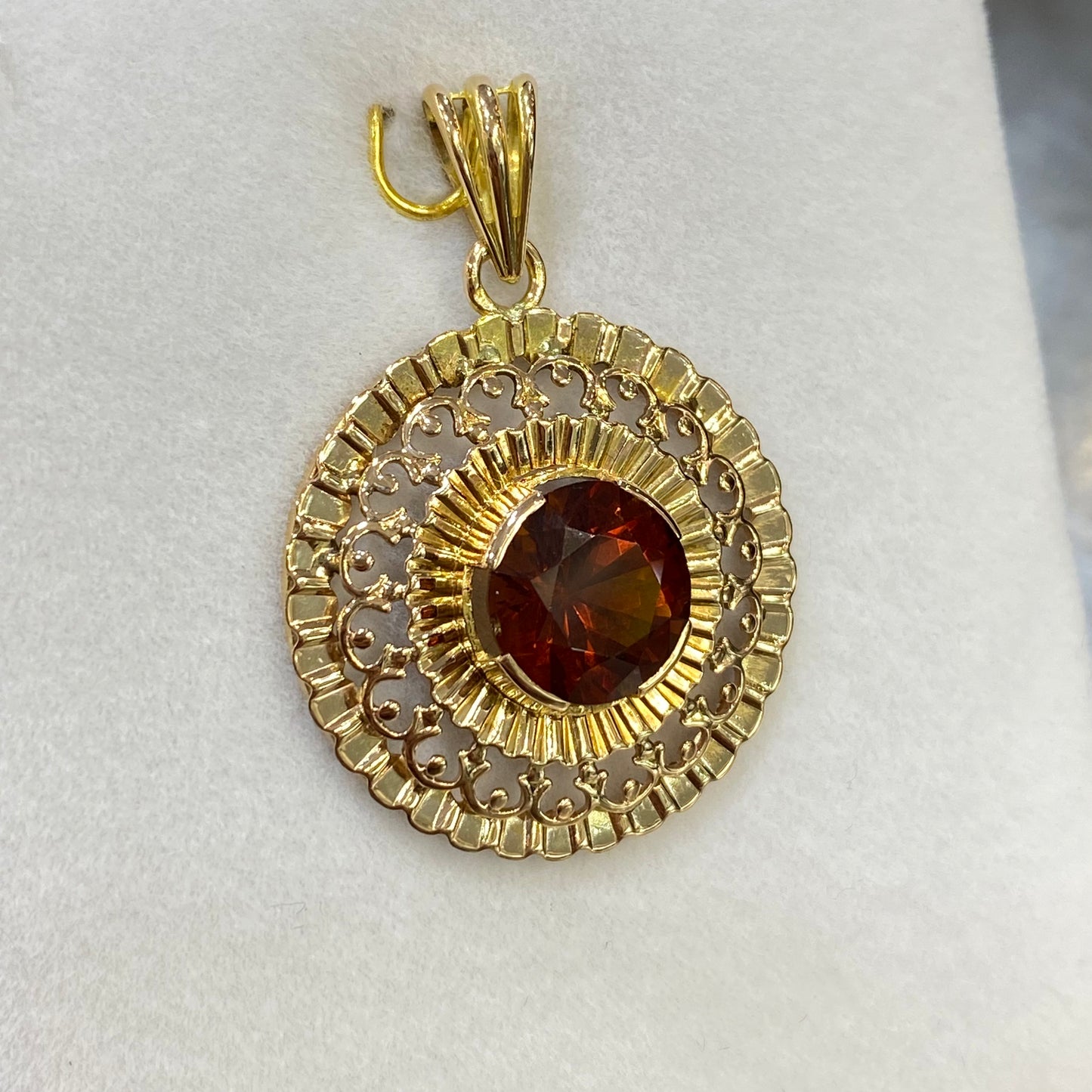 Pendentif Soleil Vintage - Or Jaune 750 & Citrine