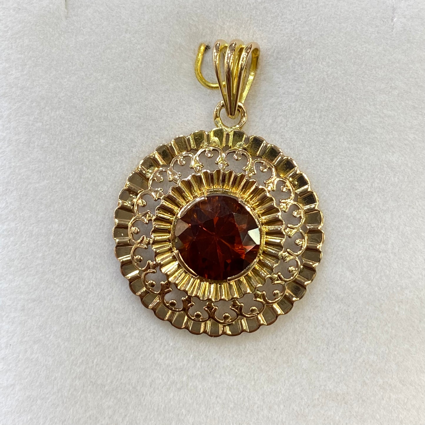 Pendentif Soleil Vintage - Or Jaune 750 & Citrine