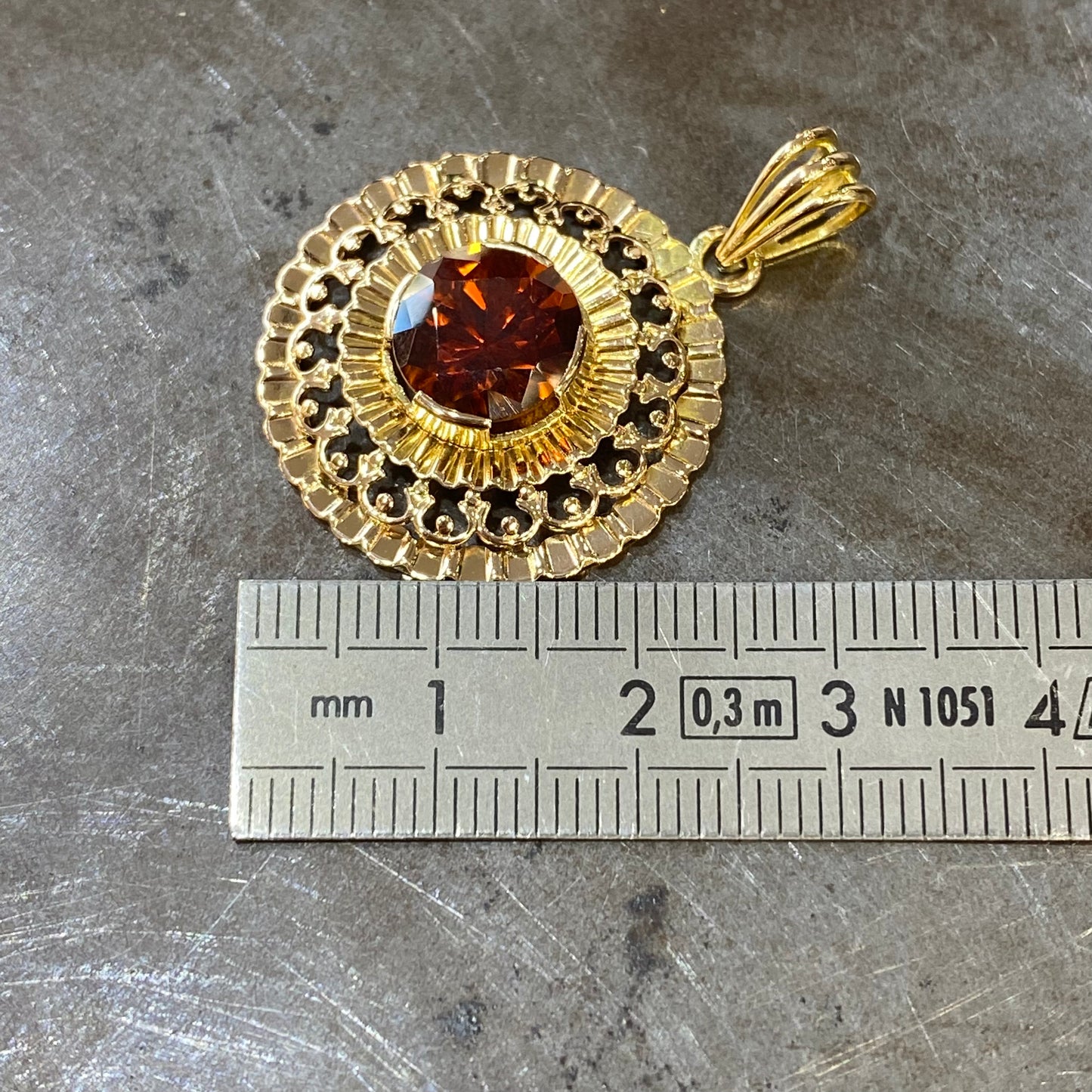 Pendentif Soleil Vintage - Or Jaune 750 & Citrine