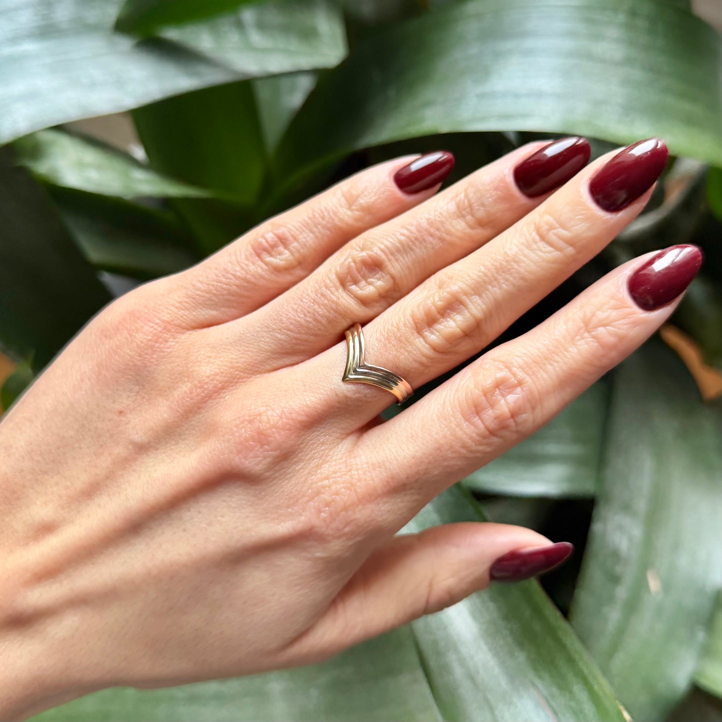 Bague V - Or Jaune/Rose/Blanc 750