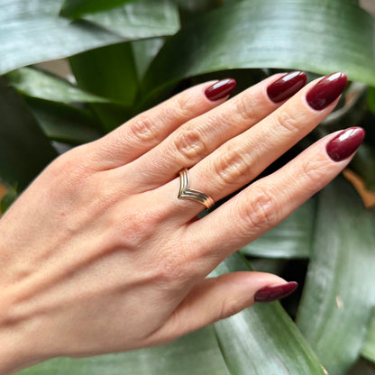 Bague V - Or Jaune/Rose/Blanc 750