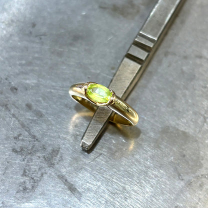 Bague Jonc - Or Jaune 750 & Péridot