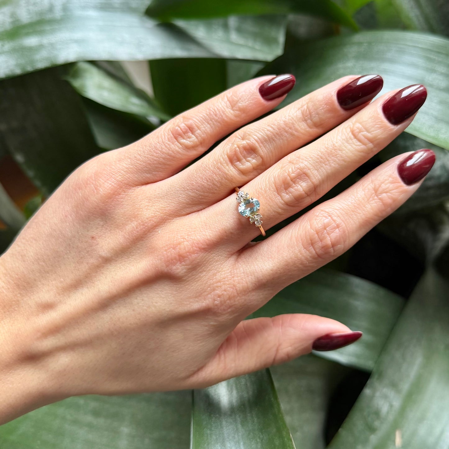 Bague Nausicaä Mini - Or Jaune 750 Aigue-Marine & Diamants