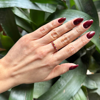 Bague Alliance - Or Jaune 750 Rubis & Diamants