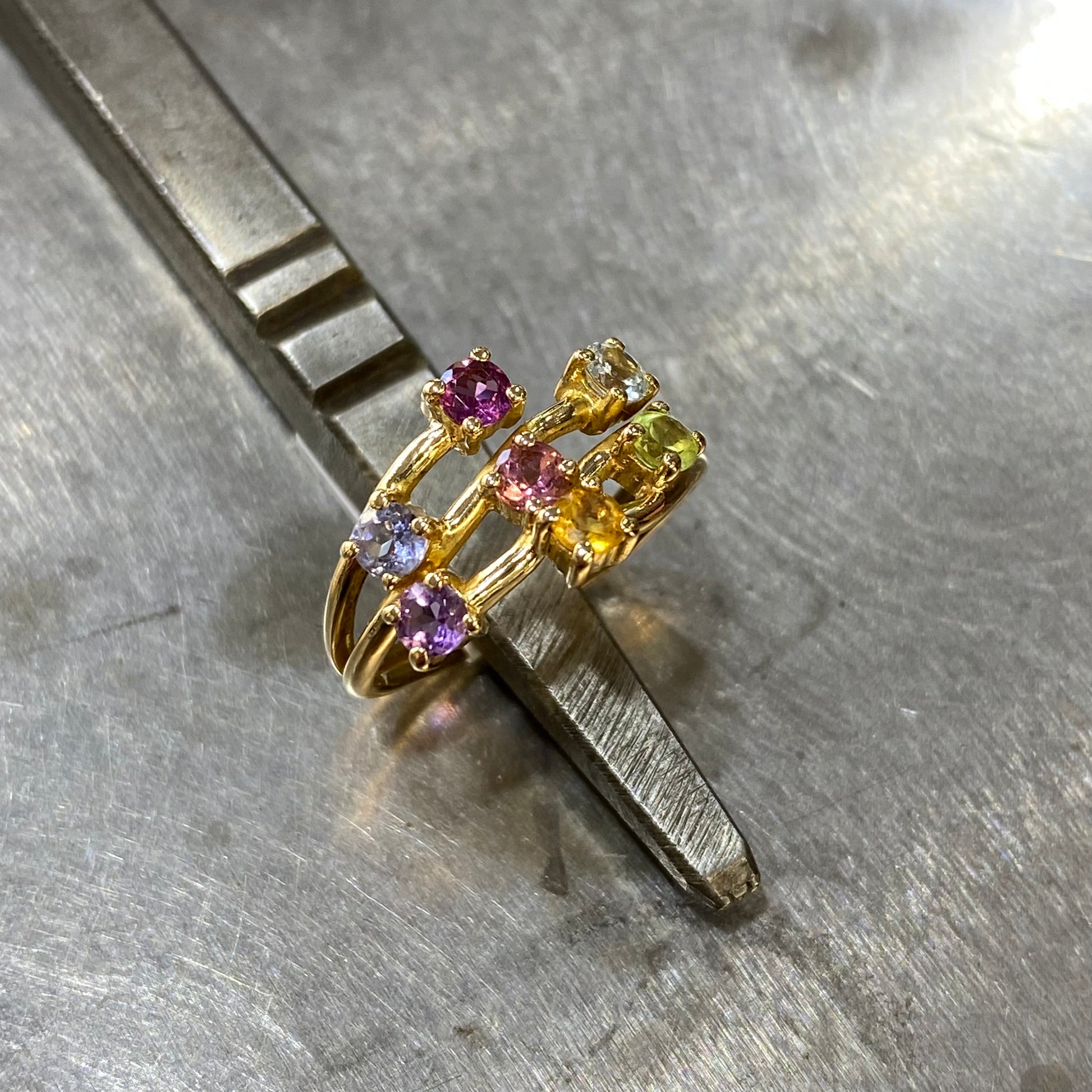 Bague - Or Jaune 750 & Tourmalines Occasion