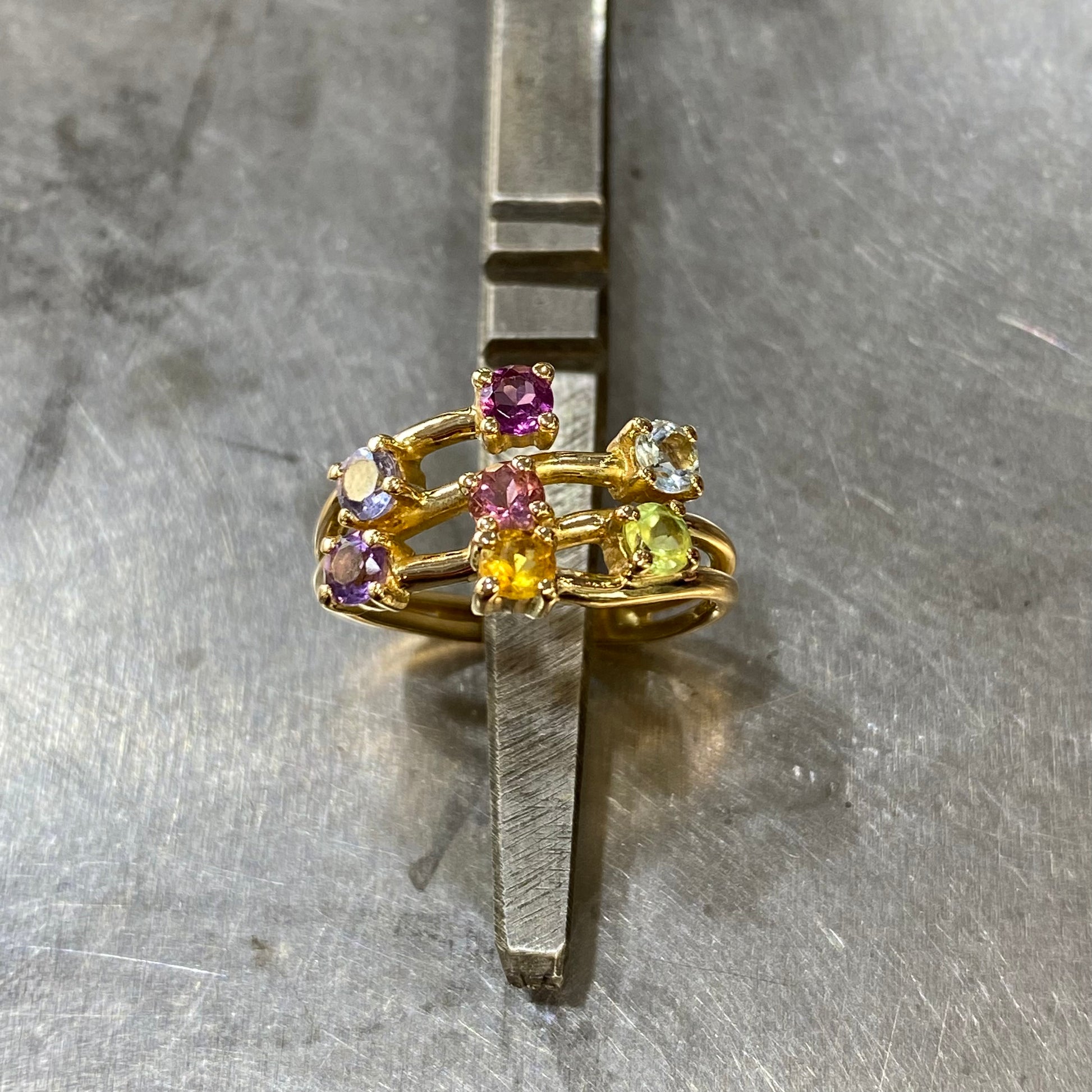 Bague - Or Jaune 750 & Tourmalines Occasion